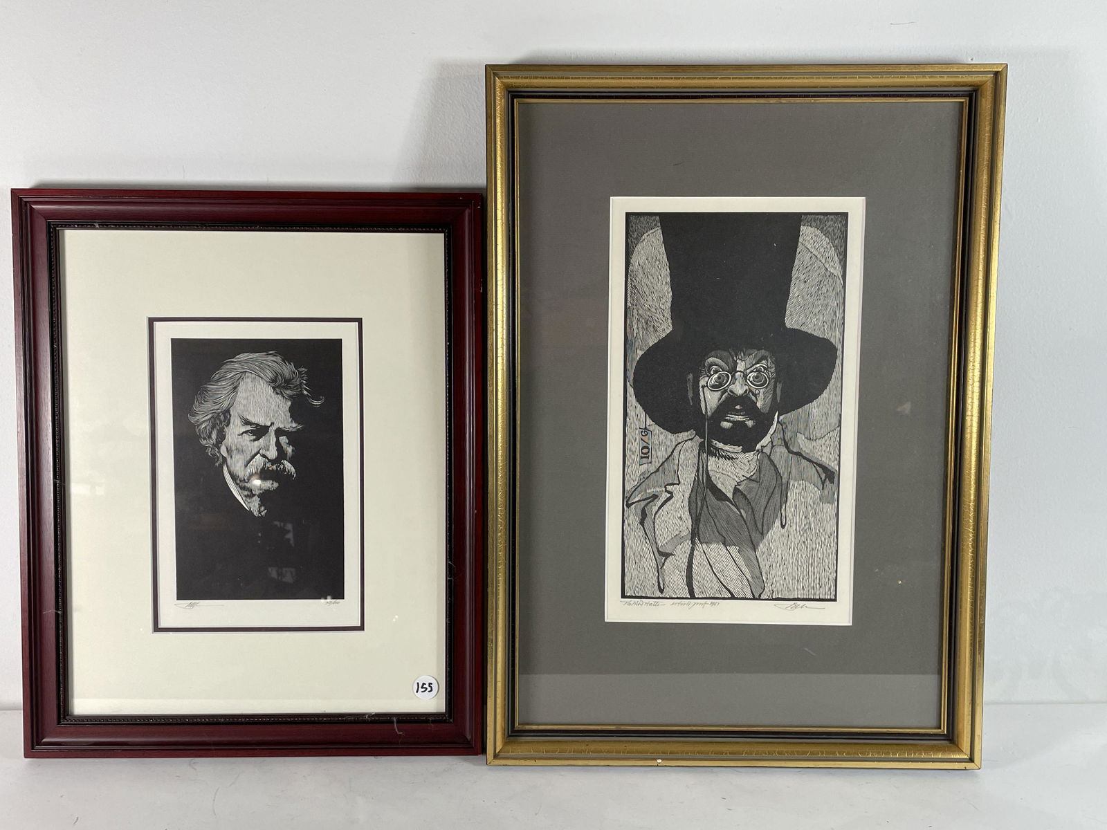TWO SIGNED BARRY MOSER PRINTS "THE MAD HATTER" AND (1 of 10)