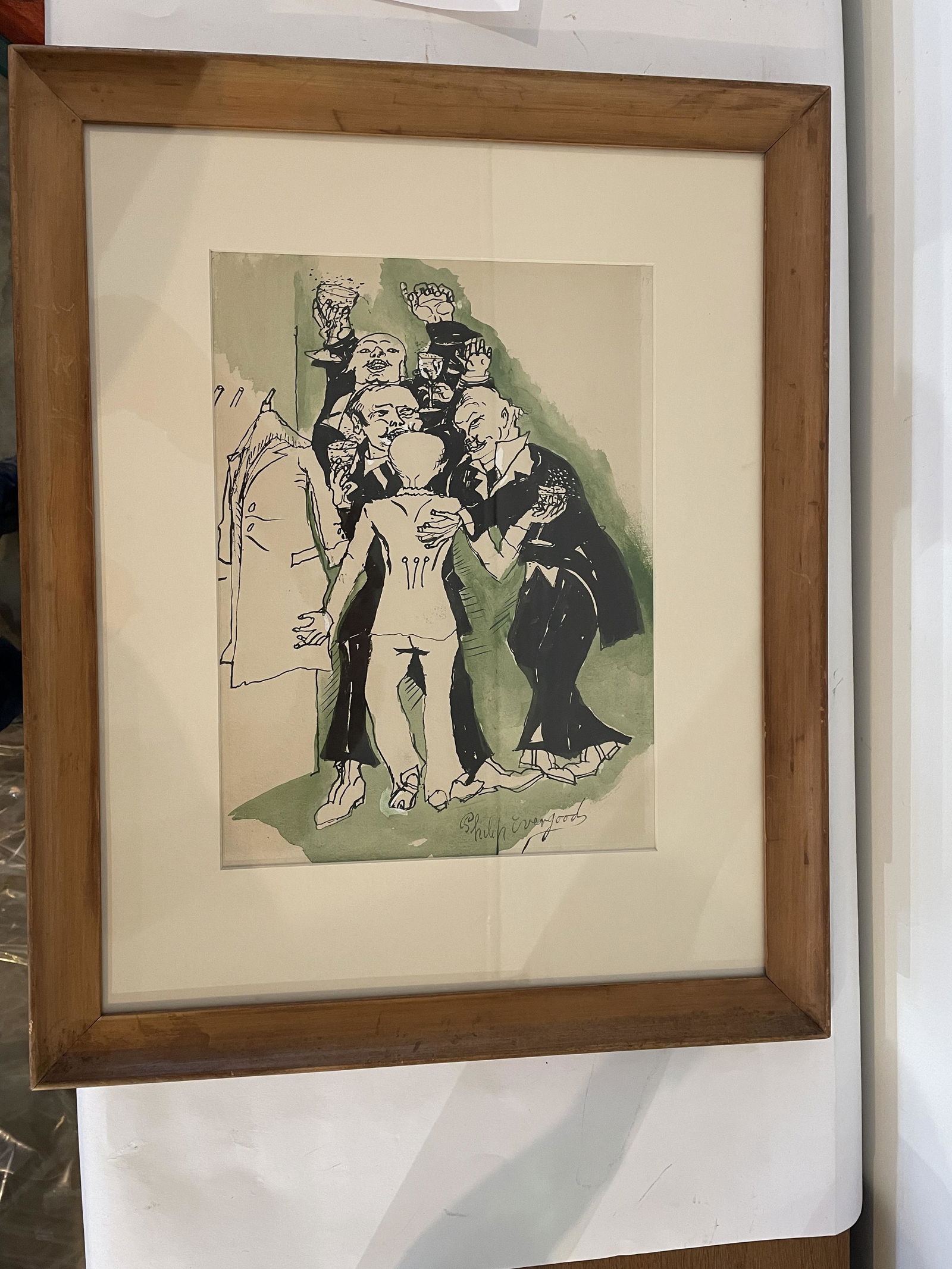 PHILIP EVERGOOD WATERCOLOR ILLUSTRATION FOR GODOT BOOK, (1 of 4)