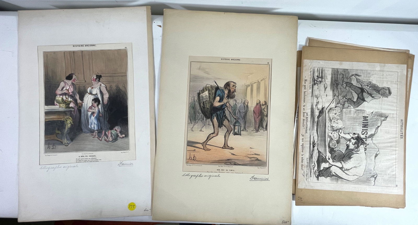 HONORE DAUMIER 19TH CENTURY PRINT LOT, 15 TOTAL. 10" X (1 of 8)