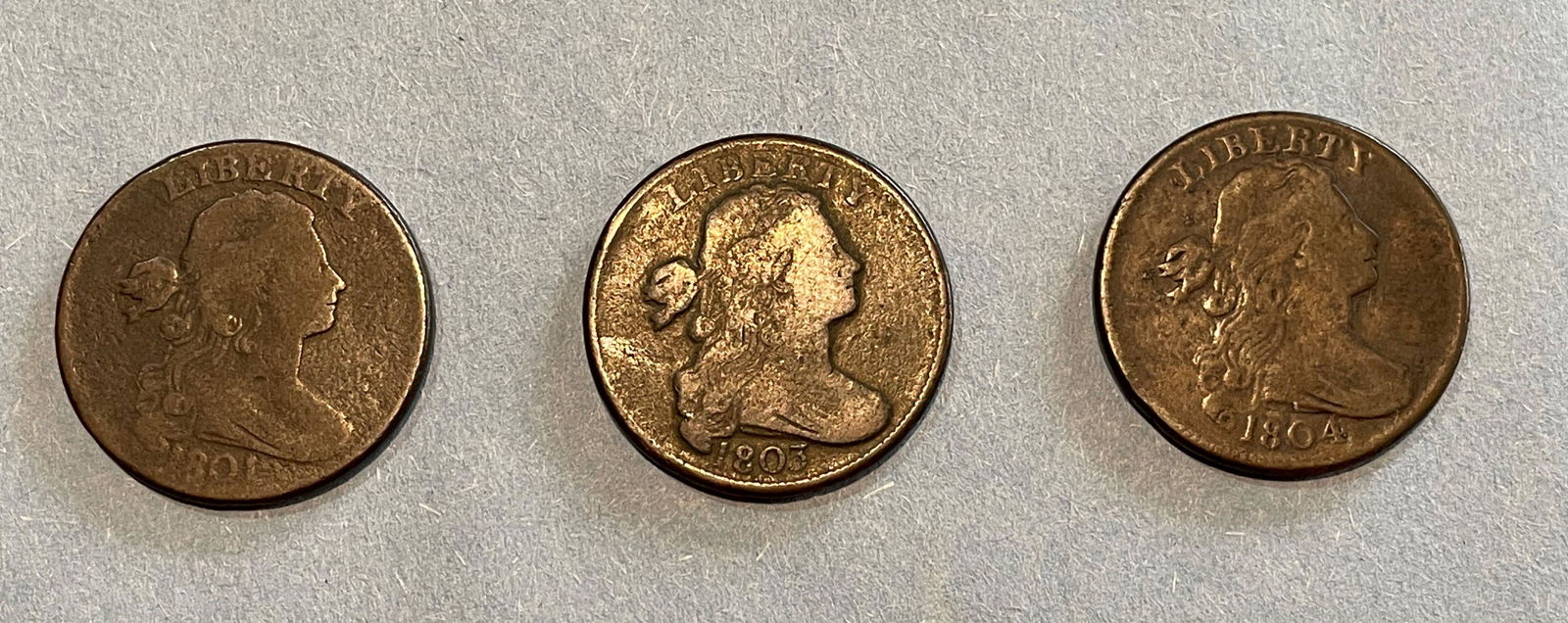 3 LARGE CENTS 1801, 1803, AND 1804 (1 of 5)