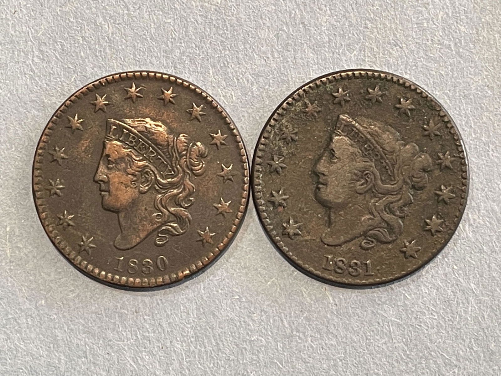 2 LARGE CENTS 1830 AND 1831 (1 of 5)
