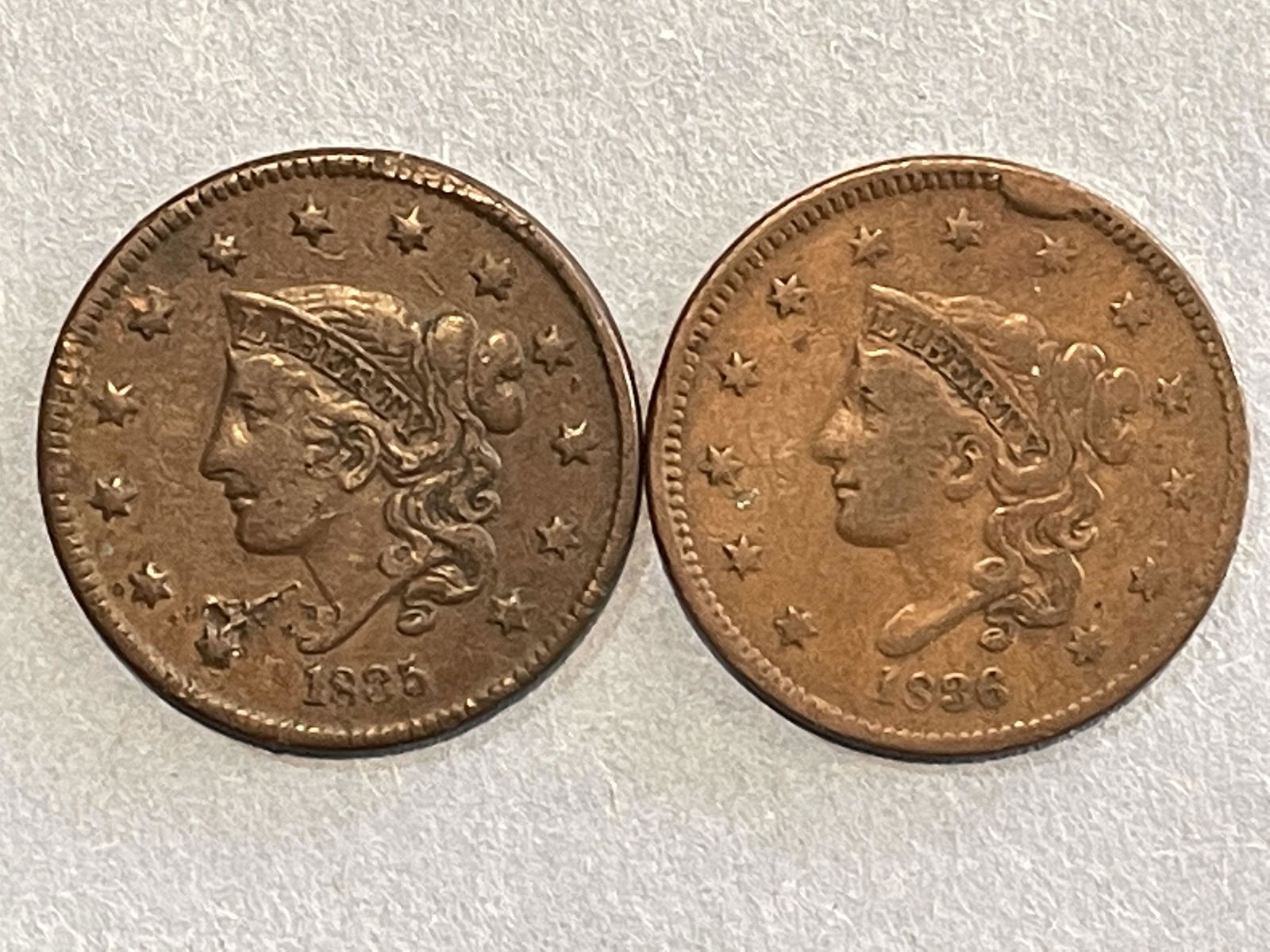 2 LARGE CENTS 1835 AND 1836 (1 of 6)