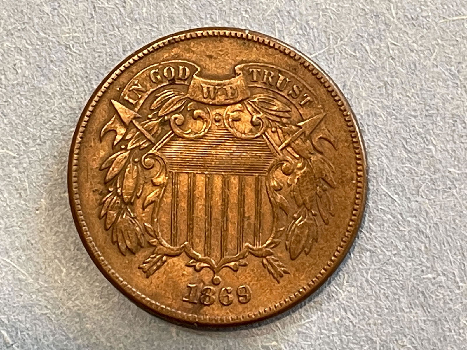 1869 2 CENT PIECE OF HIGH QUALITY FROM AN ESTATE (1 of 3)