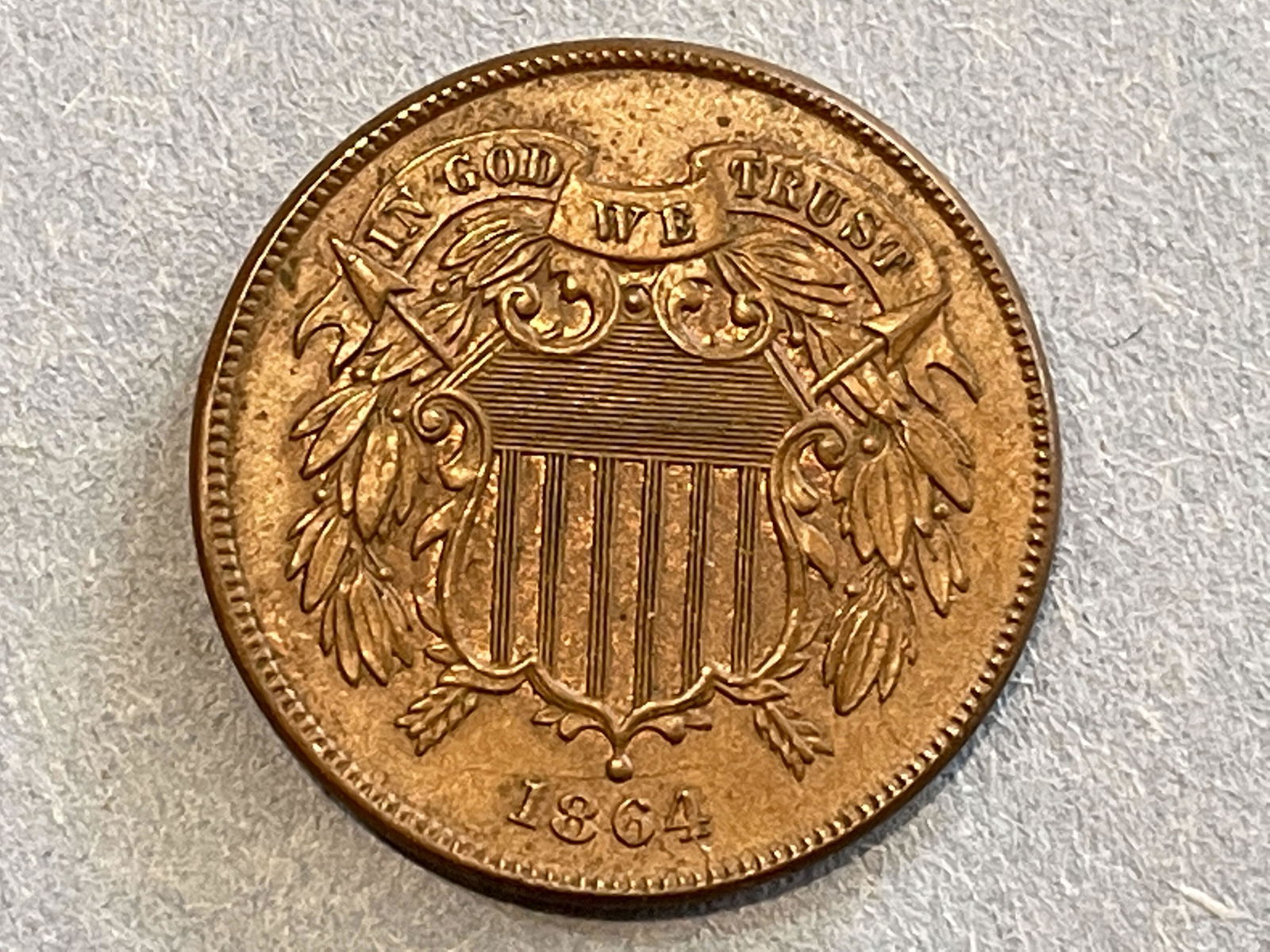 1864 2 CENT PIECE OF HIGH QUALITY FROM AN ESTATE (1 of 3)