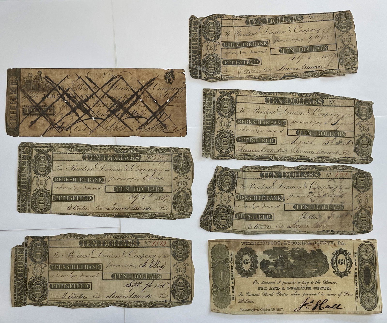 7 EARLY AMERICAN CURRENCY NOTES (1 of 9)