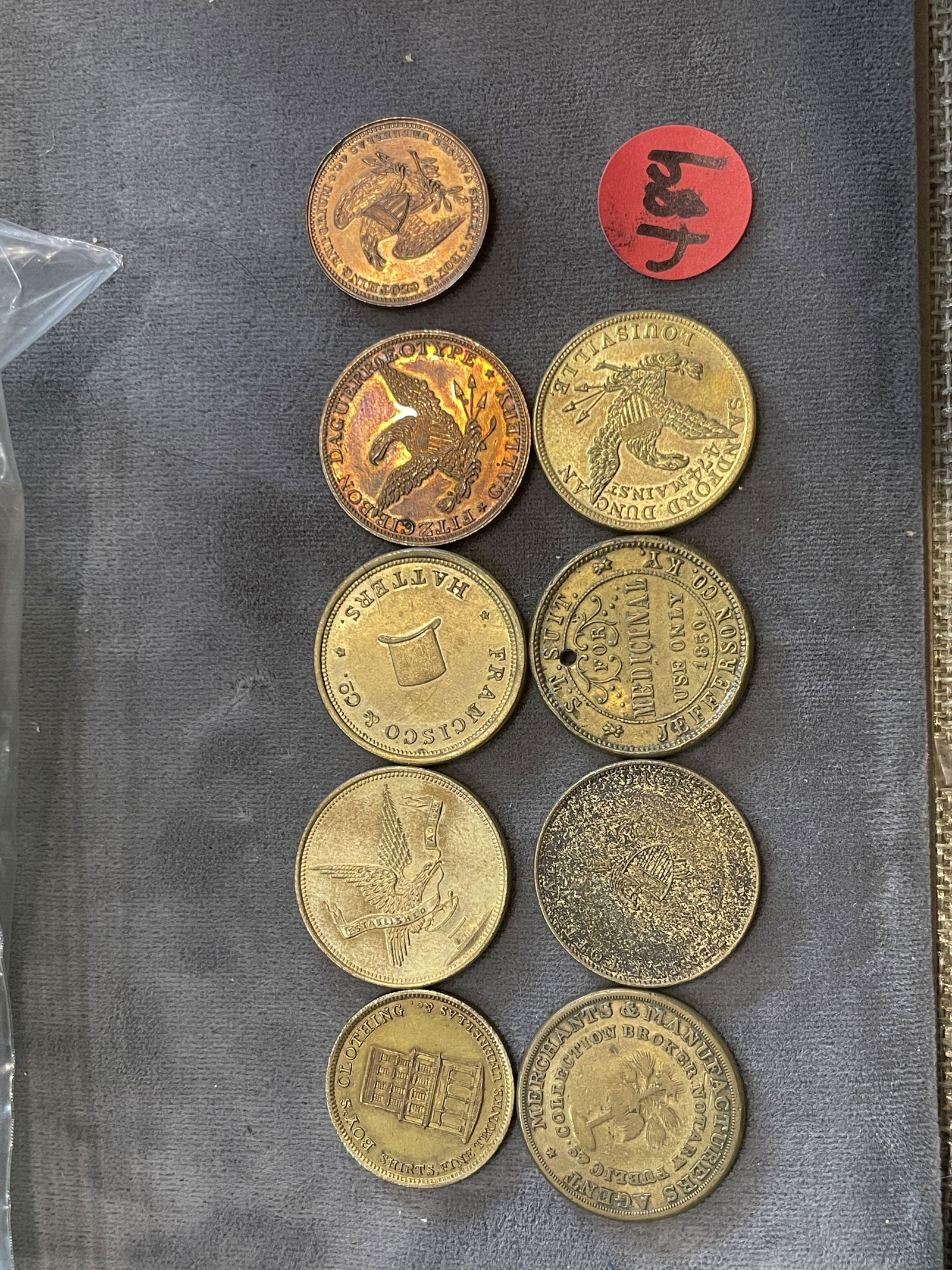 9 HARD TIMES TOKENS, NORTH CAROLINA, NEW ORLEANS ETC. (1 of 11)