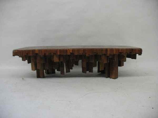 DESIGNER MIDCENTURY WOOD COFFEE TABLE, 20" X 5: DESIGNER MIDCENTURY WOOD COFFEE TABLE, 20" X 50" X 13"T