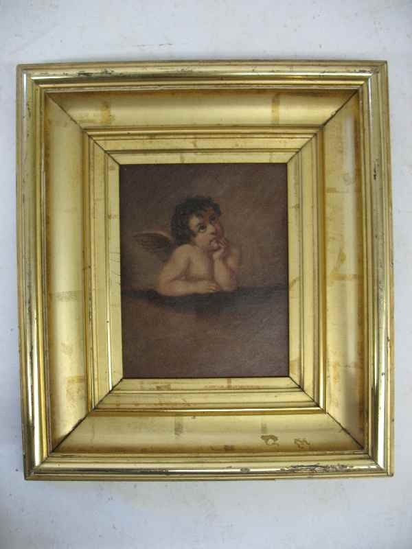 O/C OF A CHERUB INSCRIBED "MARTIN" ON BACK, AR: O/C OF A CHERUB INSCRIBED "MARTIN" ON BACK, ARTIST SIGNED AND DATED NOV. 18, 1875