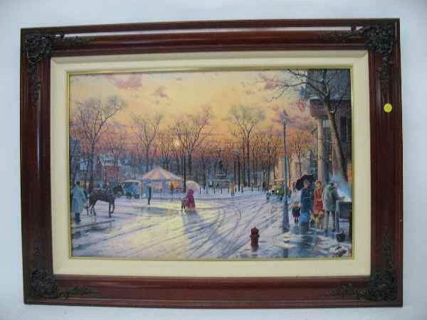 THOMAS KINKADE "TOWN SQUARE" 1/790 26.5 X 17.5: THOMAS KINKADE "TOWN SQUARE" 1/790 26.5 X 17.5