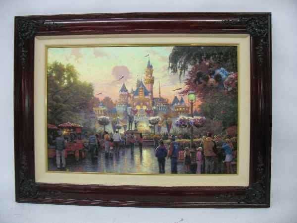 THOMAS KINKADE "DISNEY LAND" 17.5 X 26.5: THOMAS KINKADE "DISNEY LAND" 17.5 X 26.5