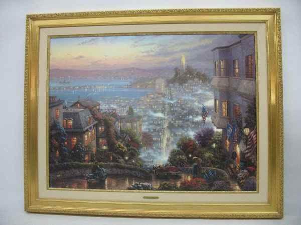 THOMAS KINKADE "SAN FRANCISCO LUMBARD ST" 39.5: THOMAS KINKADE "SAN FRANCISCO LUMBARD ST" 39.5 X 29.5