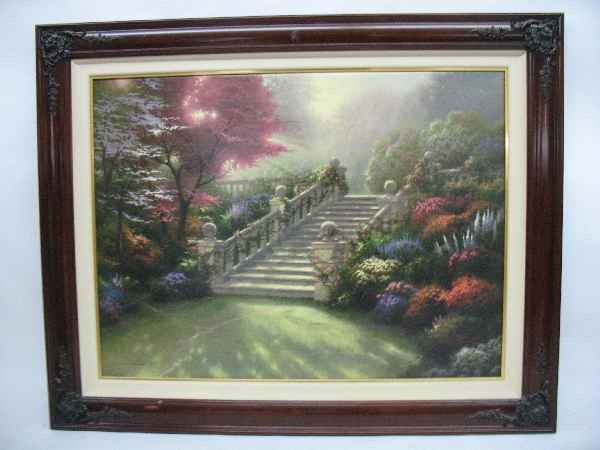 THOMAS KINKADE "STAIRWAY TO PARADISE" 25 X 34: THOMAS KINKADE "STAIRWAY TO PARADISE" 25 X 34