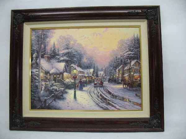 THOMAS KINKADE "VILLAGE CHRISTMAS" 23 X 17 86/: THOMAS KINKADE "VILLAGE CHRISTMAS" 23 X 17 86/155 1997