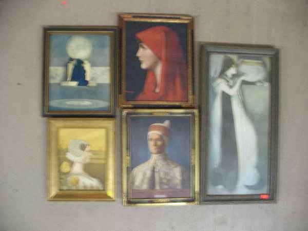 5 ART NOUVEAU PRINTS Paul Emile BERTHON : GROUP OF 5 ART NOUVEAU FRAMED PRINTS Paul Emile BERTHON (1872-1909), HENNER, ETC