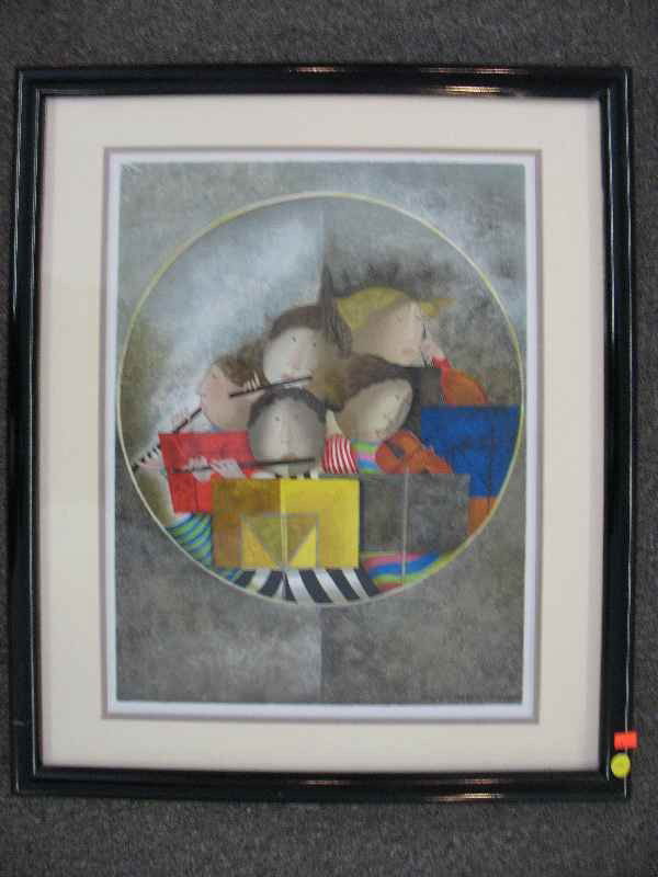 LITHOGRAPH "LES MUSICIANS" SIGNED RODO BOULANG: LITHOGRAPH "LES MUSICIANS" SIGNED RODO BOULANGER 15.5"X20"
