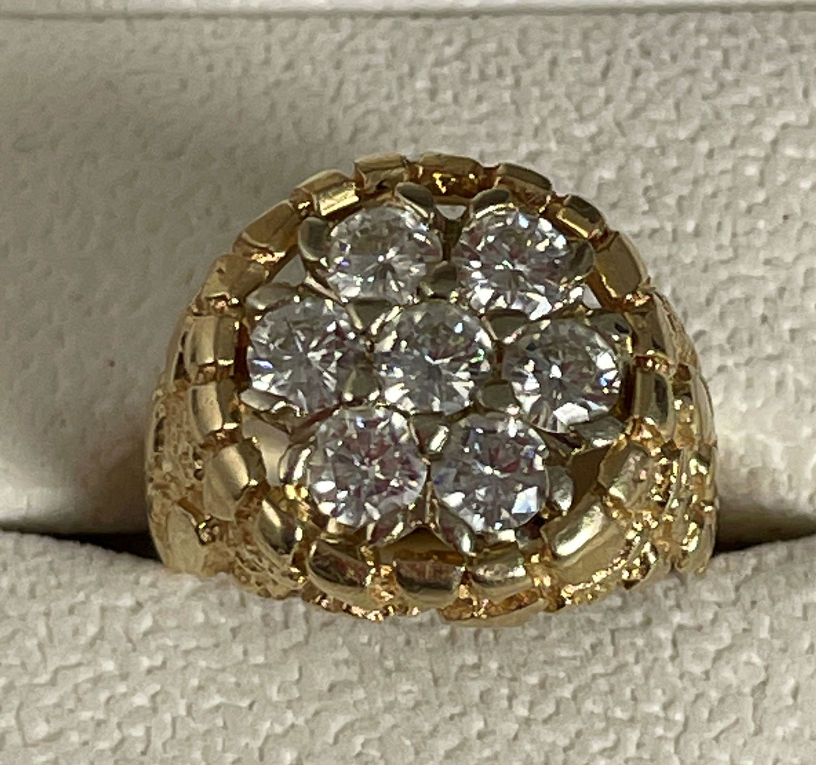 14K GOLD MENS DIAMOND RING, 11.2 GRAMS (1 of 4)