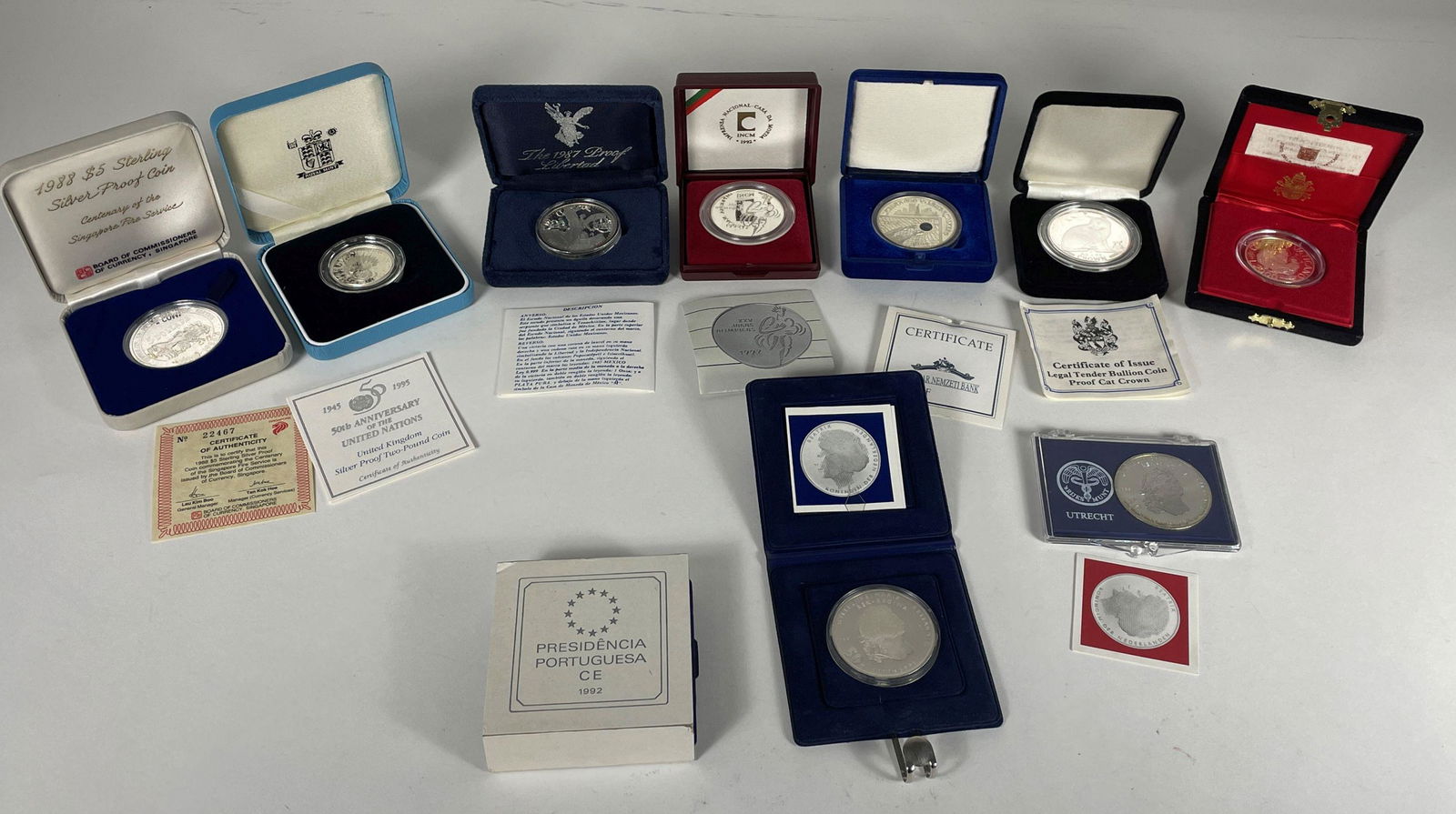 10 SILVER PROOF COINS INCLUDES MEXICO. 26 GRAMS OR MORE EACH (1 of 5)