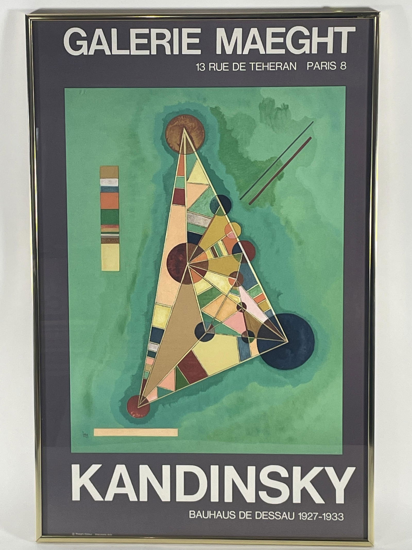 A GALERIE MAEGHT VINTAGE 1965 KANDINSKI PARIS EXPOSITION POSTER, 18" X 28" FRAMED (1 of 4)