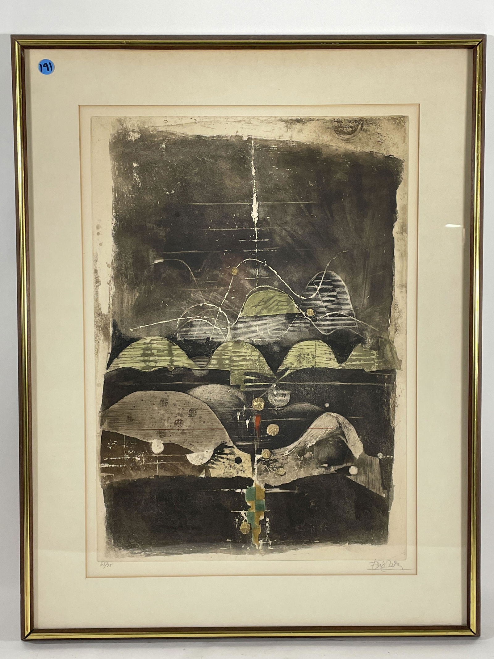 SIGNED JOHNNY FRIEDLANDER PRINT, 24" X 31" AND 17" X 24" SIGHT (1 of 8)