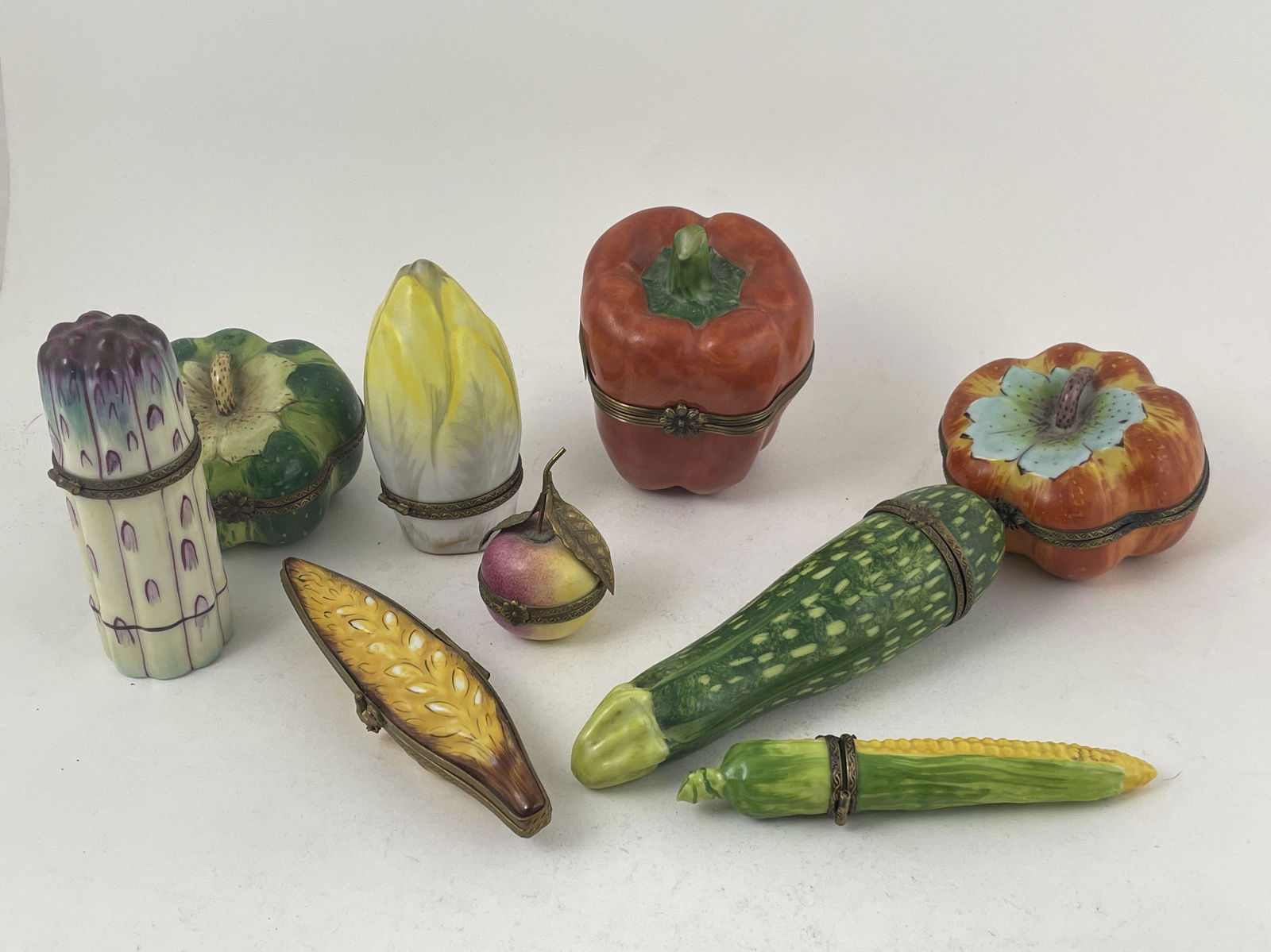9 VEGETABLE THEMED LIMOGES TRINKET BOXES (1 of 4)