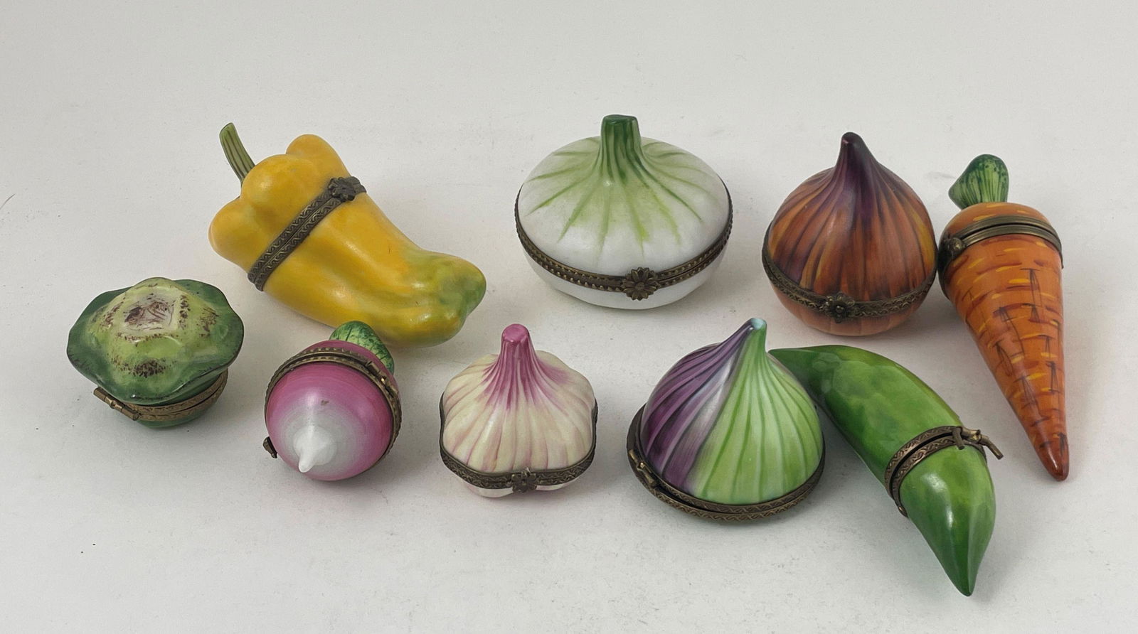 9 VEGETABLE THEMED LIMOGES TRINKET BOXES (1 of 5)