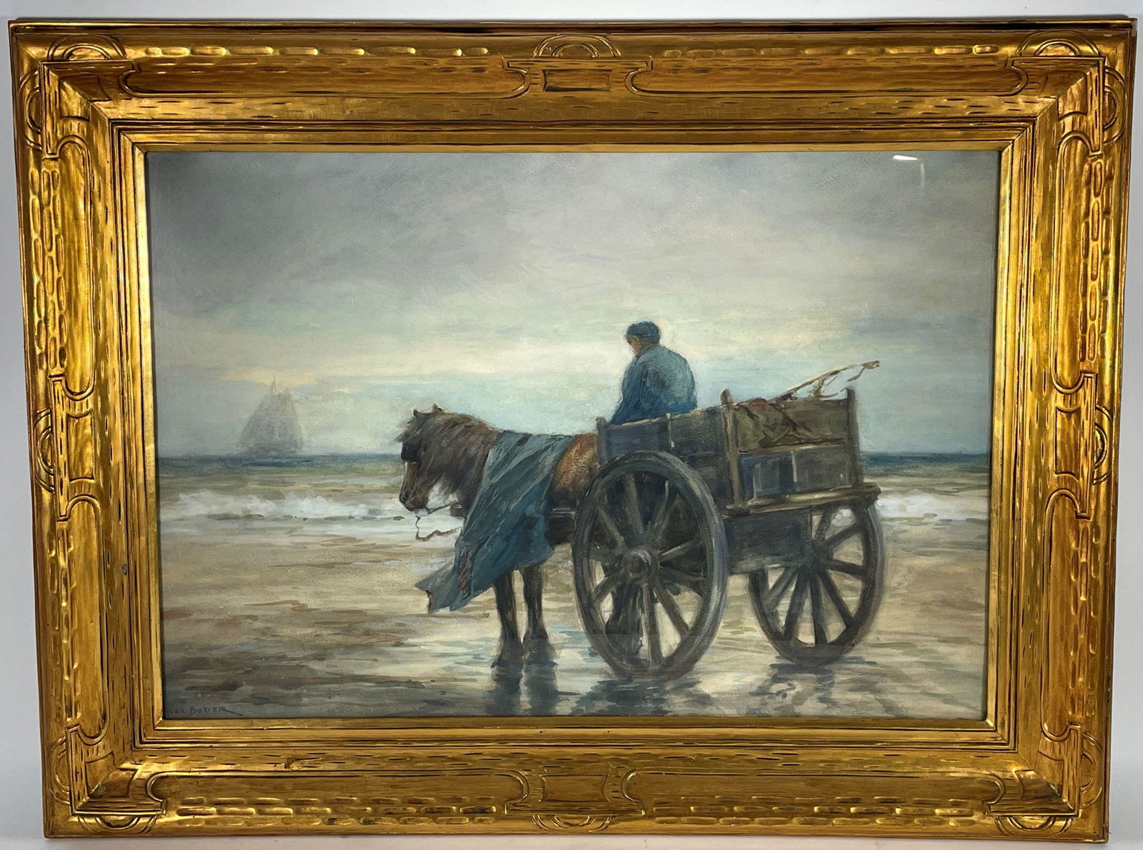 AN ALEX BAUER WATERCOLOR IN A NEWCOMB MACKLIN FRAME W/ PAPER LABEL. 26.5" X 35.5" FRAMED, 19" X (1 of 9)