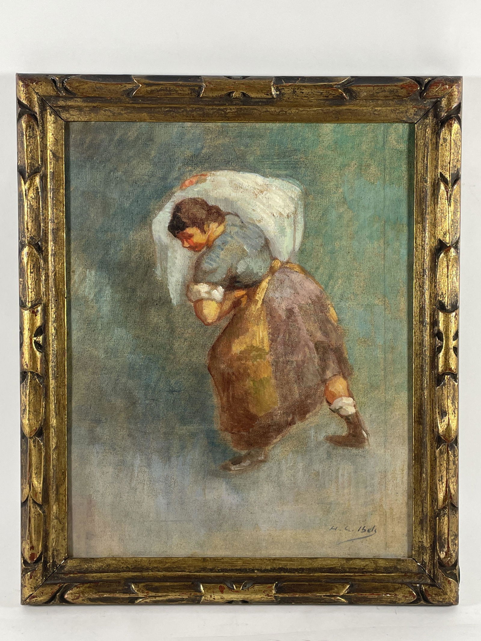 AN ORIGINAL OIL PAINTING BY HENRI-GABRIEL IBELS IN A CHIP CARVED FRAME, 16" X 19" FRAMED AND 12" X (1 of 4)