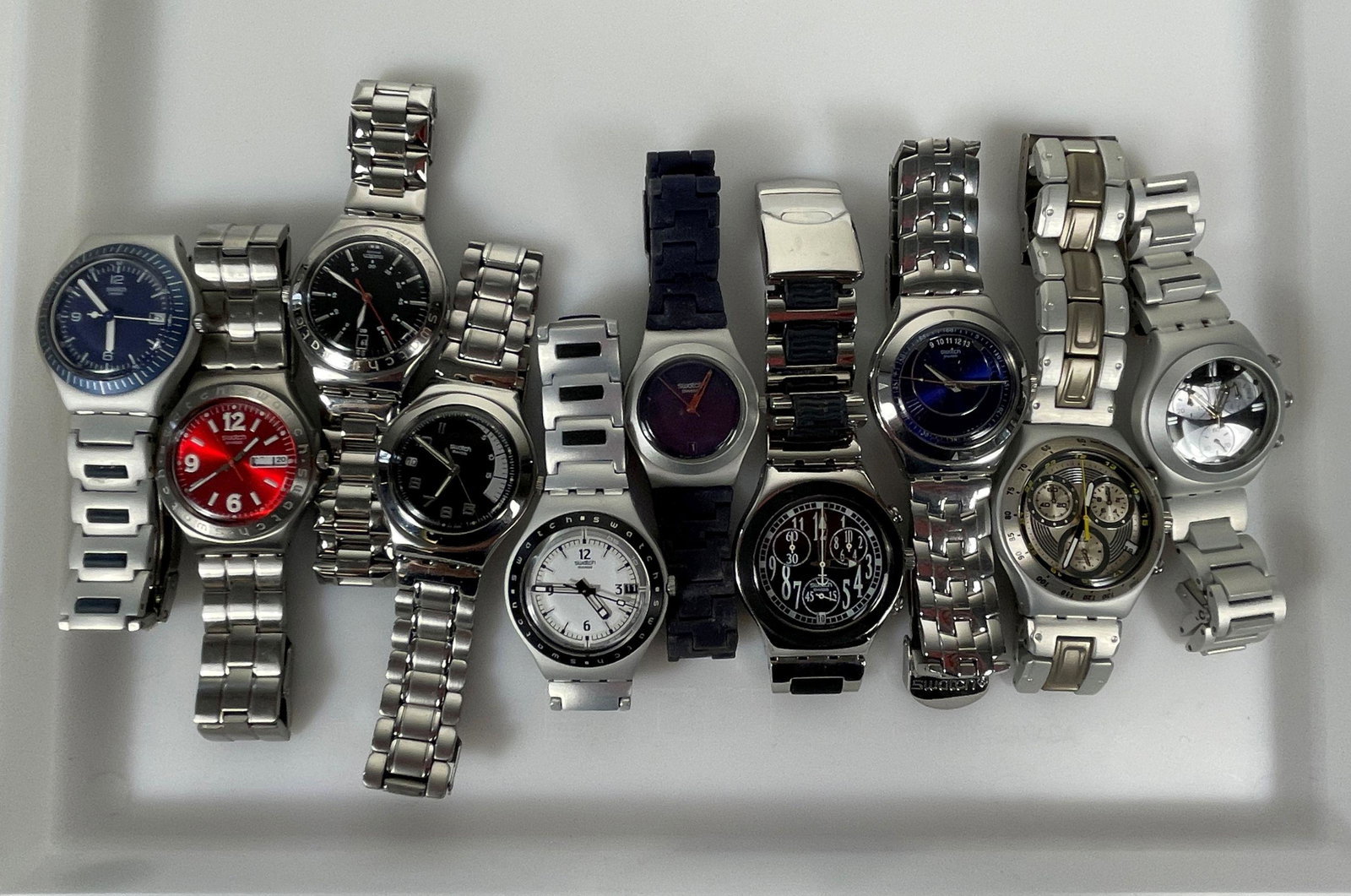 TEN VINTAGE SWATCH "IRONY" WATCHES: TEN VINTAGE SWATCH "IRONY" WATCHES