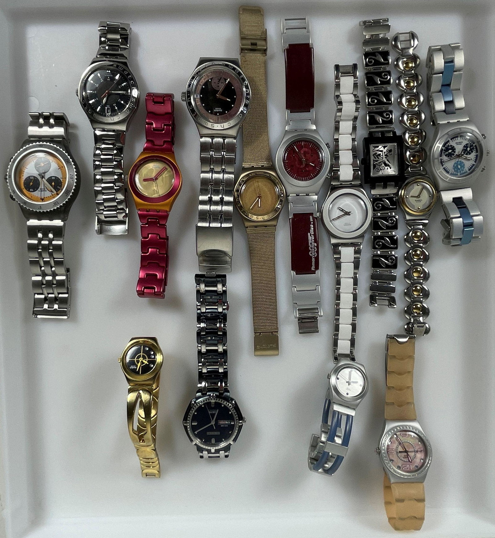 14 VINTAGE SWATCH "IRONY" WATCHES: 14 VINTAGE SWATCH "IRONY" WATCHES