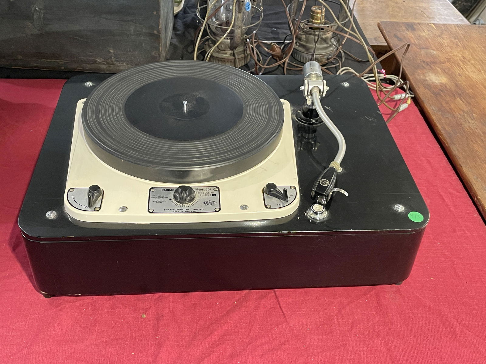A GARRARD MODEL 301 VINTAGE TURNTABLE, 21" X 16" X 7" (1 of 8)