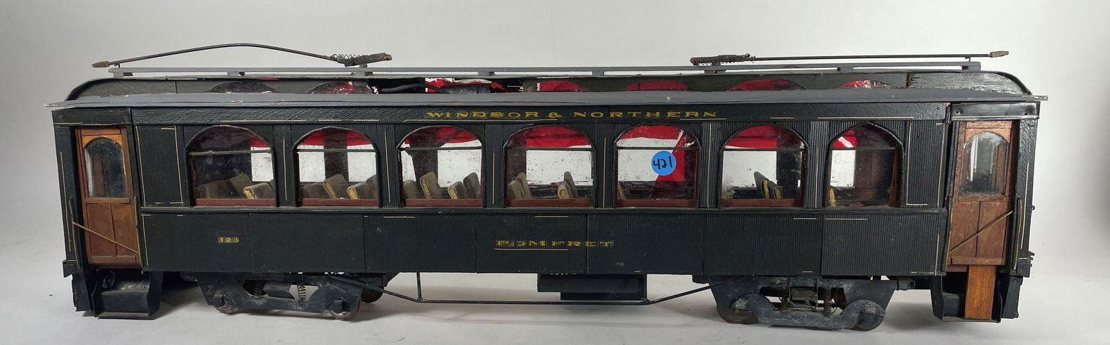 A STANDARD GAUGE HANDMADE MODEL TRAIN, 30" X 6" X 9" (1 of 9)