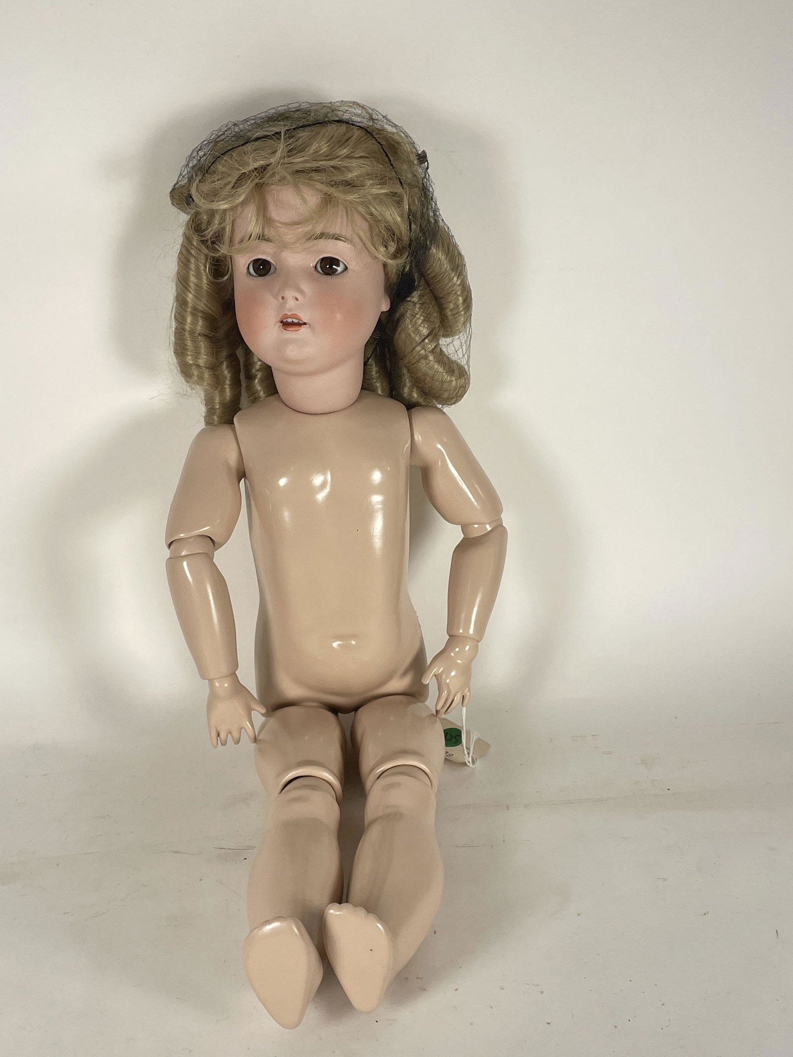 ANTIQUE 24" DOLL WITH GERMAN PORCELAIN HEAD #171 ON SEALY REPRODUCTION BODY (1 of 5)