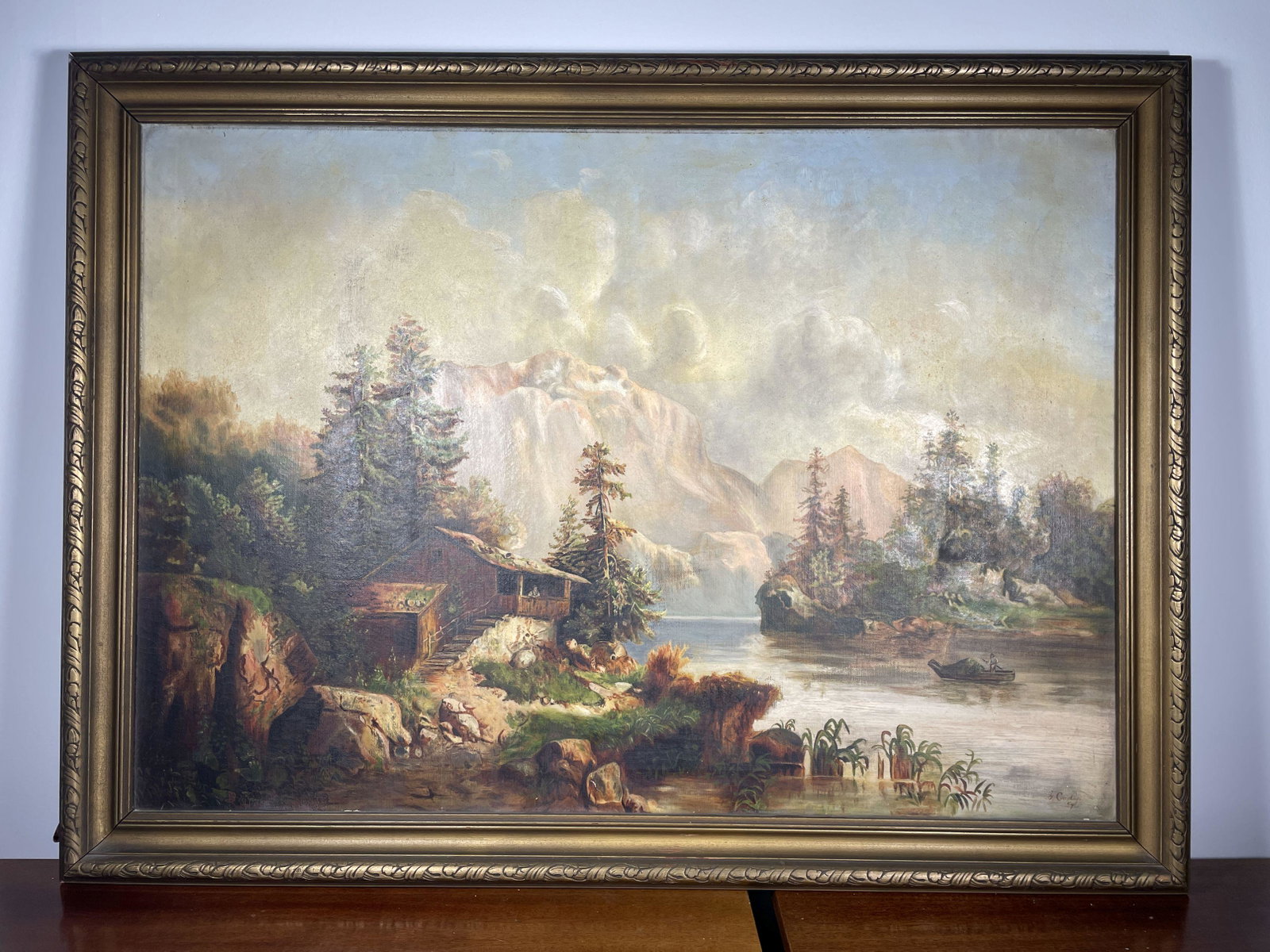 LARGE S. CODY OIL PAINTING ON CANVAS OF AN IDAHO LANDSCAPE, 29" X 39" FRAMED AND 23.5" X 34" SIGHT: LARGE S. CODY OIL PAINTING ON CANVAS OF AN IDAHO LANDSCAPE, 29" X 39" FRAMED AND 23.5" X 34" SIGHT