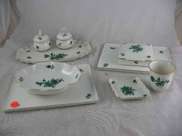 9 PIECE ROYAL BONN DRESSER SET: 9 PIECE ROYAL BONN DRESSER SET