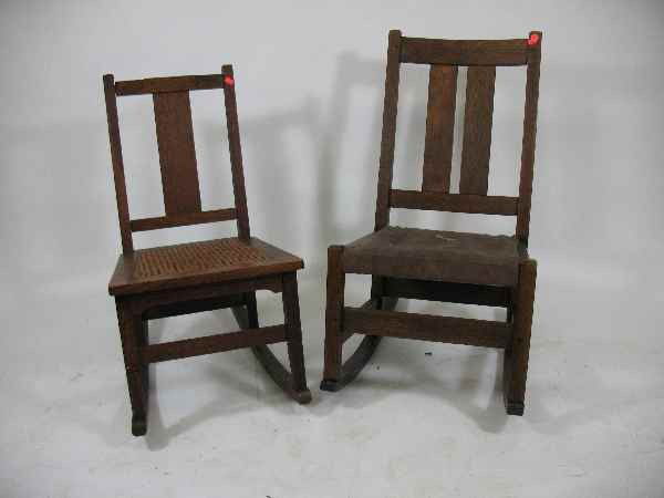 2 MISSION ROCKERS, 1 IS GUSTAV STICKLEY AND ON: 2 MISSION ROCKERS, 1 IS GUSTAV STICKLEY AND ON IS LIMBERT