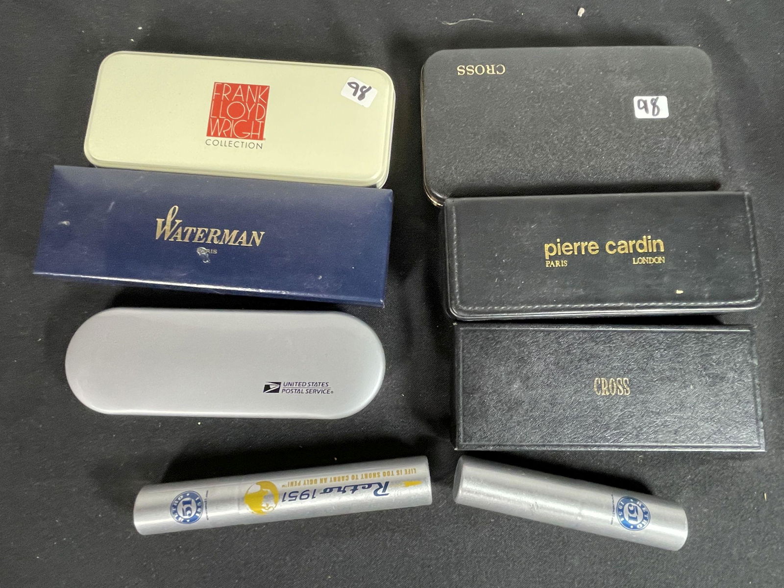 LOT OF PENS IN CASES, WATERMAN CROSS, FRANK LLOYD WRIGHT, PIERRE CARDIN: LOT OF PENS IN CASES, WATERMAN CROSS, FRANK LLOYD WRIGHT, PIERRE CARDIN