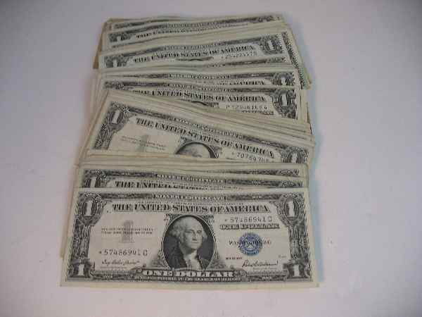 12 TWO-DOLLAR BILLS (VARIOUS DATES) & 74 ONE-: 12 TWO-DOLLAR BILLS (VARIOUS DATES) & 74 ONE-DOLLAR SILVER CERTIFICATES