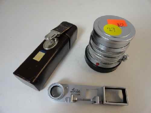 LEICA LEITZ WETZLAR NO. 1500277 LENS TOGETHER: LEICA LEITZ WETZLAR NO. 1500277 LENS TOGETHER W/ VIEWFINDER