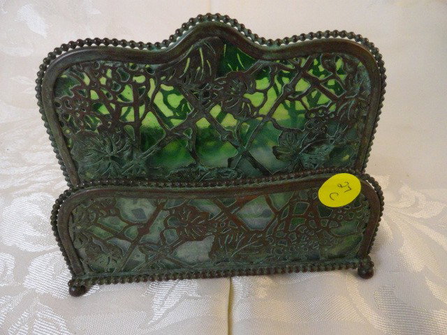 TIFFANY STUDIOS "GRAPEVINE" LETTER HOLDER: TIFFANY STUDIOS "GRAPEVINE" LETTER HOLDER