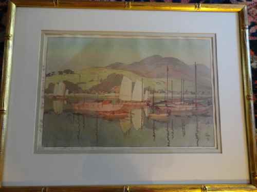 "WAITING FOR THE TIDE" ORIGINAL WOODBLOCK PR: "WAITING FOR THE TIDE" ORIGINAL WOODBLOCK PRINT BY HIROSHI YOSHIDA Hiroshi YOSHIDA (1876-1950) Add to portfolio - Estimate an artwork - Post an Ad - Add to MyArtCollection Biography Personal data Birt