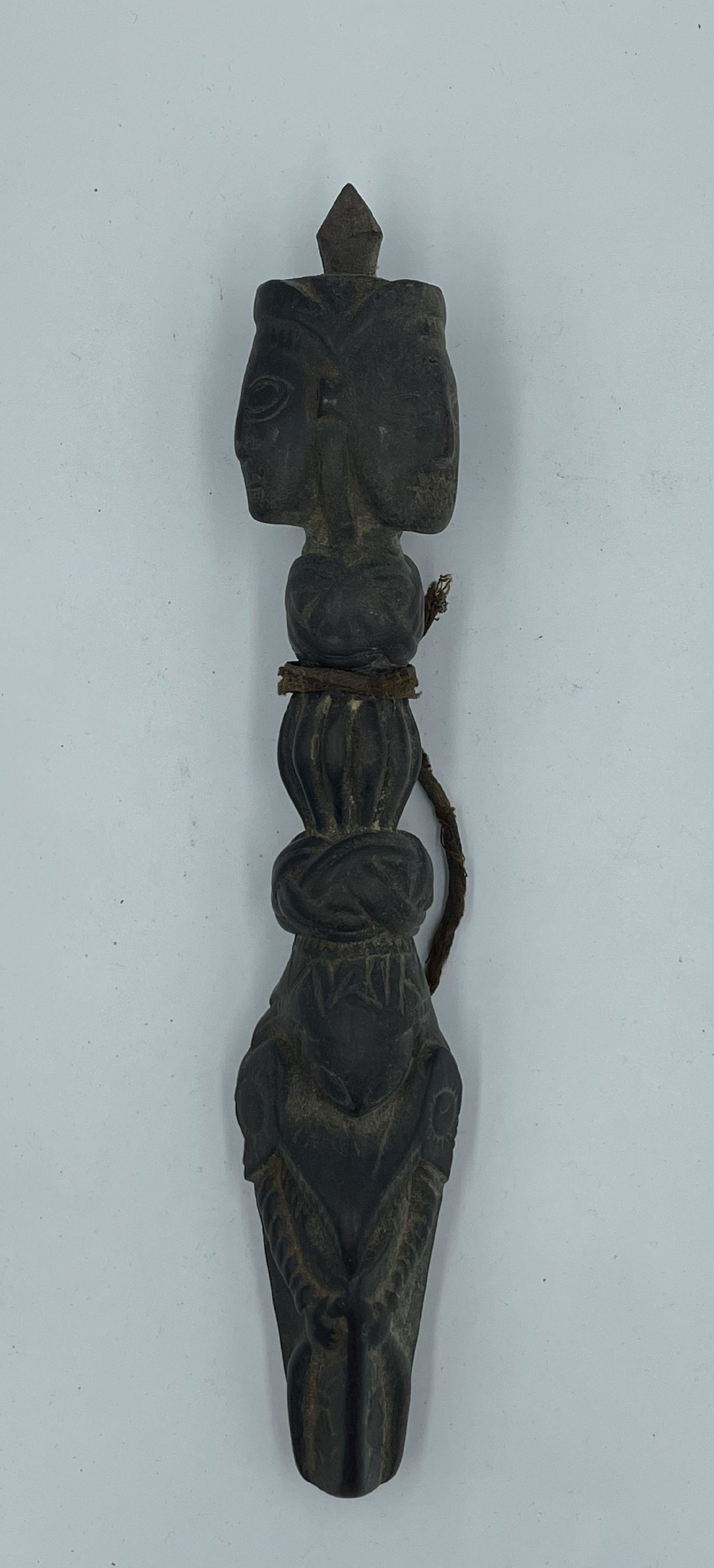 A YORUBA CEREMONIAL STAFF HEAD, 10"  PROPERTY FROM THE PRIVATE COLLECTION OF JANINE AND JOSEF (1 of 8)