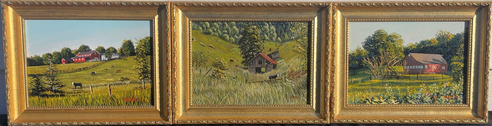 3 JOE WILHELM (AMERICAN 1923-2003) LANDSCAPE PAINTINGS, ALL SIGNED, DATED, AND TITLED. 7" X 9" (1 of 5)