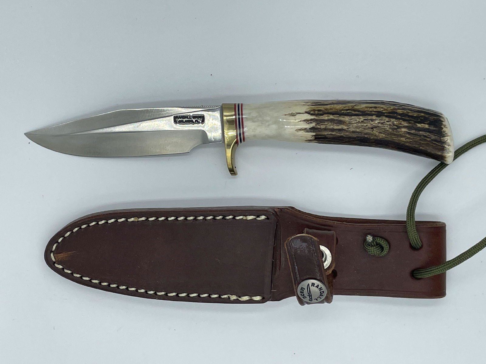 A RANDALL MADE KNIFE IN ORIGINAL LEATHER SHEATH, 8.75" LONG (1 of 4)