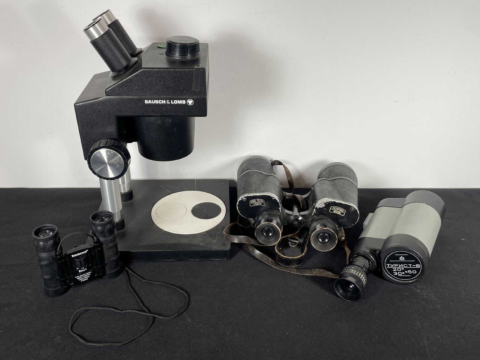 FIELD GLASSES, A HUNTING SCOPE, AND A MICROSCOPE (1 of 4)