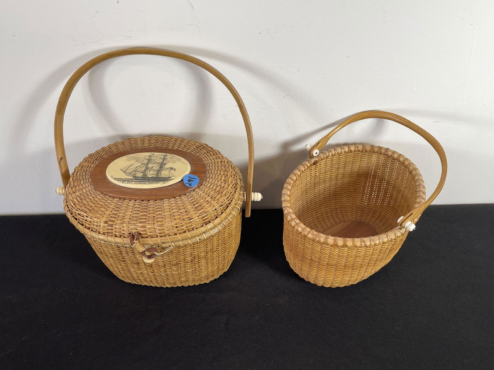 TWO ARTIST SIGNED NANTUCKET BASKETS (1 of 8)