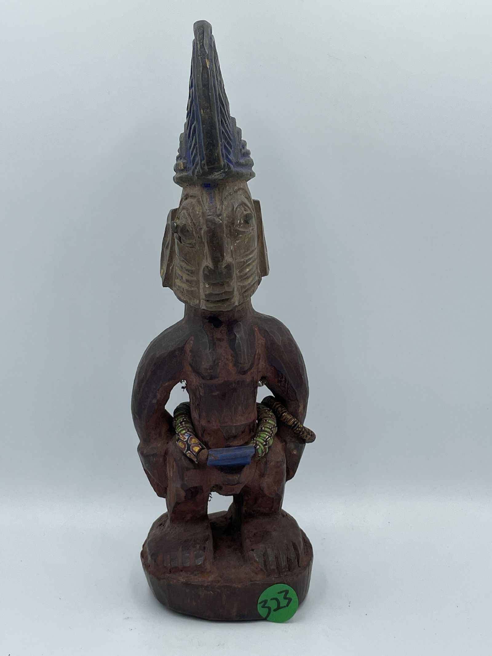 A YORUBA ERE IBEJI FIGURE WITH PAINT AND BEADS, 10.5"  PROPERTY FROM THE PRIVATE COLLECTION OF (1 of 10)