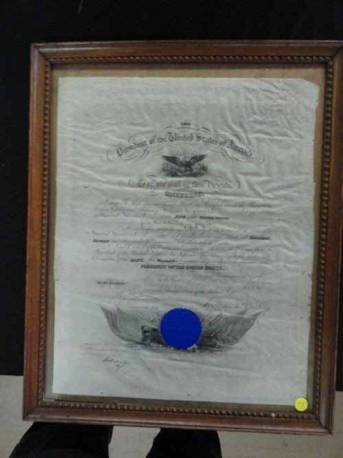 1899 WARRANT MACHINIST COMMISSION PAPERS SIGNE: 1899 WARRANT MACHINIST COMMISSION PAPERS SIGNED BY WILLIAM MCKINLEY