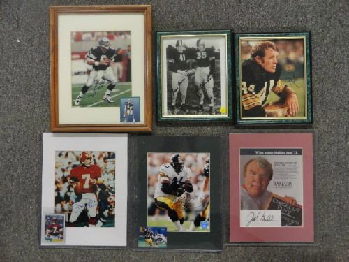 6 FOOTBALL PHOTOS W/ SIGNATURES: JEROME BETTIS: 6 FOOTBALL PHOTOS W/ SIGNATURES: JEROME BETTIS, JOHN MADDEN, TROY AIKMAN, GLENN DAVIS, DOC BLANCHARD, DONNY ANDERSON
