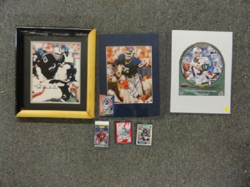 3 SIGNED PHOTOS: DAN MARINO, TED HENDRICKS, LA: 3 SIGNED PHOTOS: DAN MARINO, TED HENDRICKS, LAWRENCE TAYLOR. W/ 3 SIGNED BB CARDS: JOE TERESHINKSKI, GINO MARCHETTI, MARK RYPIEN