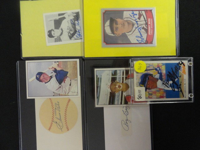 5 SIGNED CARDS GRIFFEY JR., ROGER CRAIG, BOBBY: 5 SIGNED CARDS GRIFFEY JR., ROGER CRAIG, BOBBY THOMPSON, JOHNNY MIZE, ELMER VALO